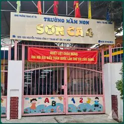 Tấm ốp aluminum làm bảng hiệu trường mầm non tại tphcm