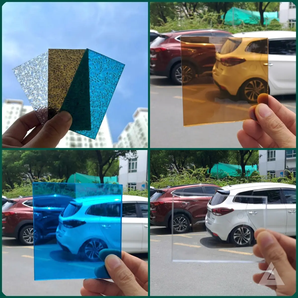 So sánh tấm nhựa polycarbonate sần và trơn.