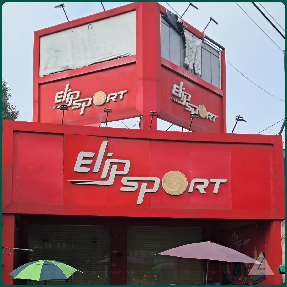 tấm alu ngoài trời làm bảng hiệu elip sport tại tphcm