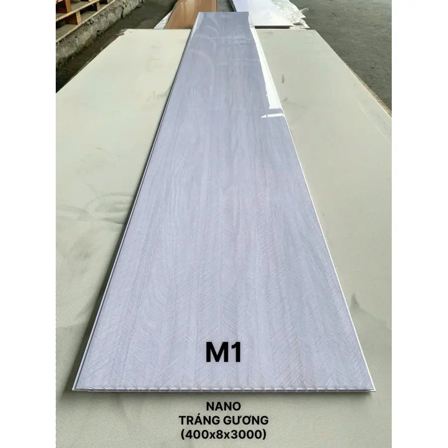 Mẫu tấm nhựa nano bóng vân giấy dán tường M1