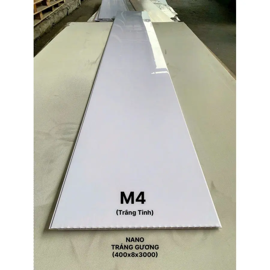 Mẫu tấm nhựa nano bóng trắng trơn M4
